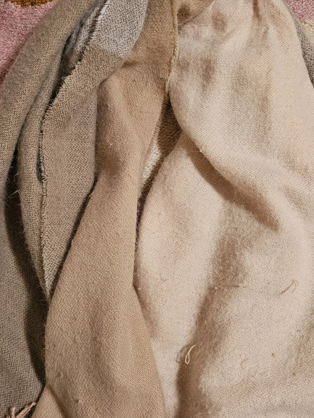 Neutral Fringe Scarf Shawl - Soft Beige and Taupe